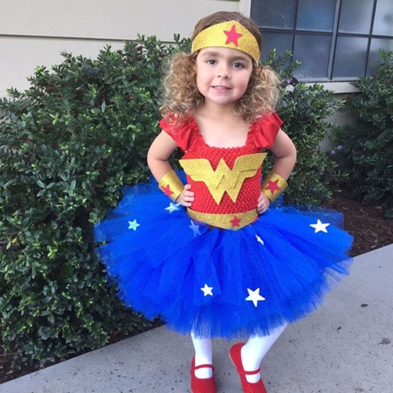 Abito da ragazza Cosplay Dawn of Justice Dress for Girls Kids Kids Superhero Cosplay Costume da festa di Halloween per 2-12 anni