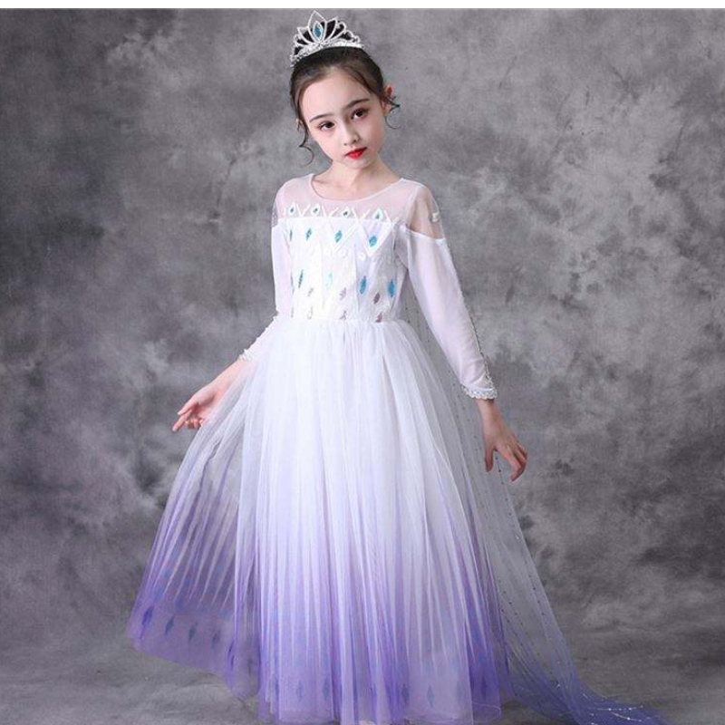 COS110 Girls Dresses Princess Cosplay Elsa Dress Halloween Abbigliamento Fancy TV&Movie Costume Kids