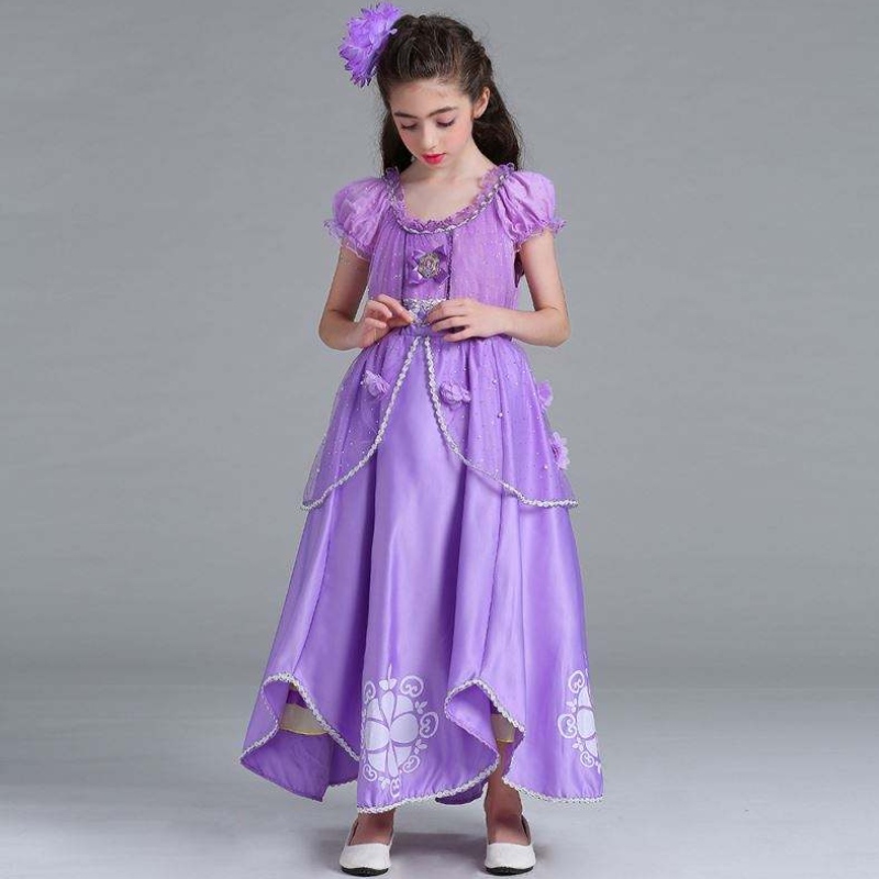 Baige Sophia Rapunzel Dress Lilac Girl Princess Performance Halloween Princess Girl Cosplay Costume