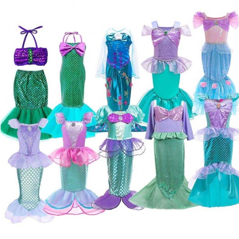 Girls Little Mermaid Halloween Princess Costume Bambini Ariel Dress Kids Christmas Carnival Birthday Party Fancy Outfit Clothes