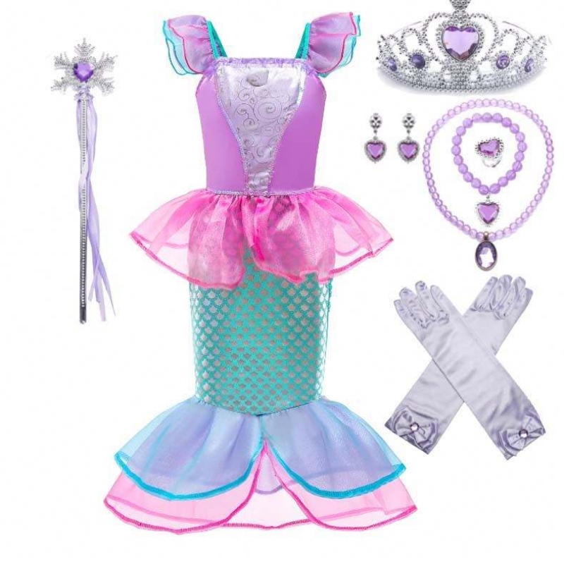 Amazon Top Seller Kids Carnival Party Girl Girl Mermaid Costume for Kids with Accessories DGHC-028