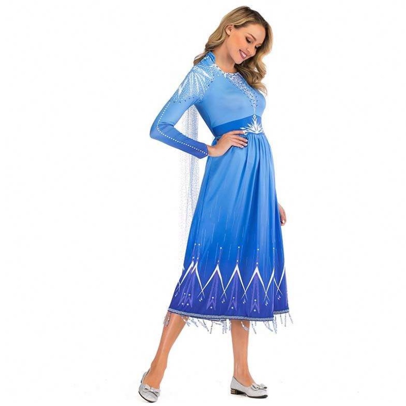 Nuove idee di prodotto 2022 Elsa Act 2 Halloween Cosplay Costume per adulti Elsa per donne SZAC-005