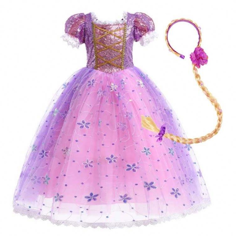 Girls Princess Costume Rapunzel Weeve Paiugine COSPLAY Viola con accessori HCRS-007