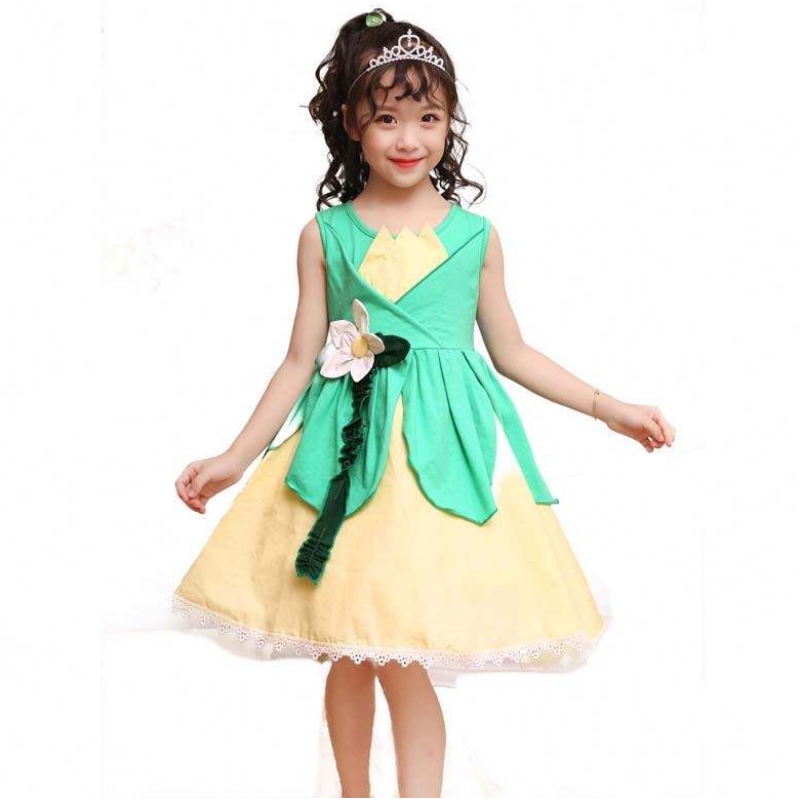 Kids Halloween Costume Tiana Costume Princess e The Frog Costume for Girls HCTB-007