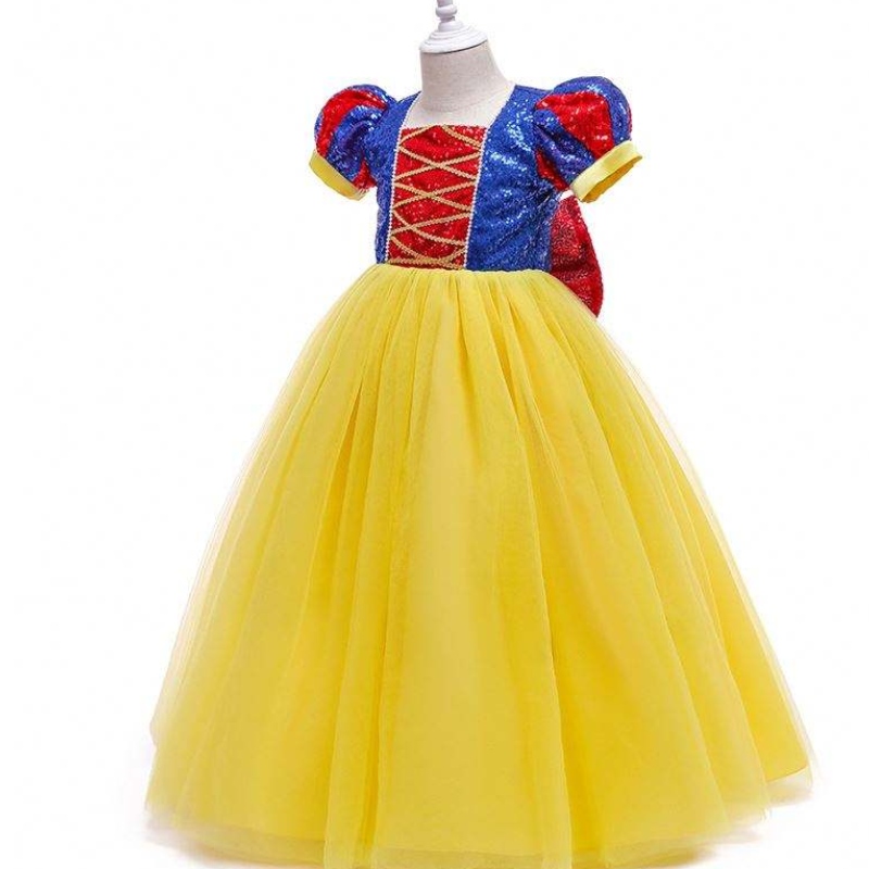 Girls Birthday Party Lantern Maniche Abito da principessa Biancaneve per bambini Abito da festa bianca daneve HCSW-008