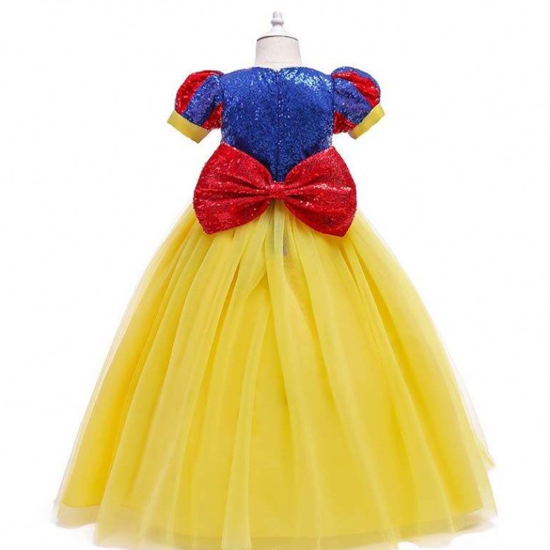 Girls Birthday Party Lantern Maniche Abito da principessa Biancaneve per bambini Abito da festa bianca daneve HCSW-008