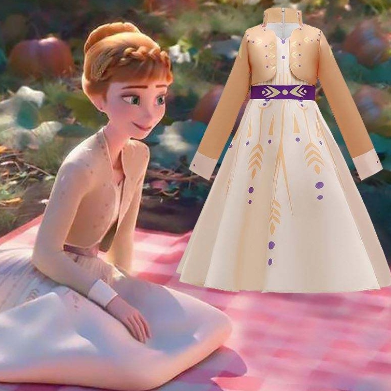 Baige New Elsa Anna Girls Dress Princess Halloween Cosplay Elsa Dress costume Girls