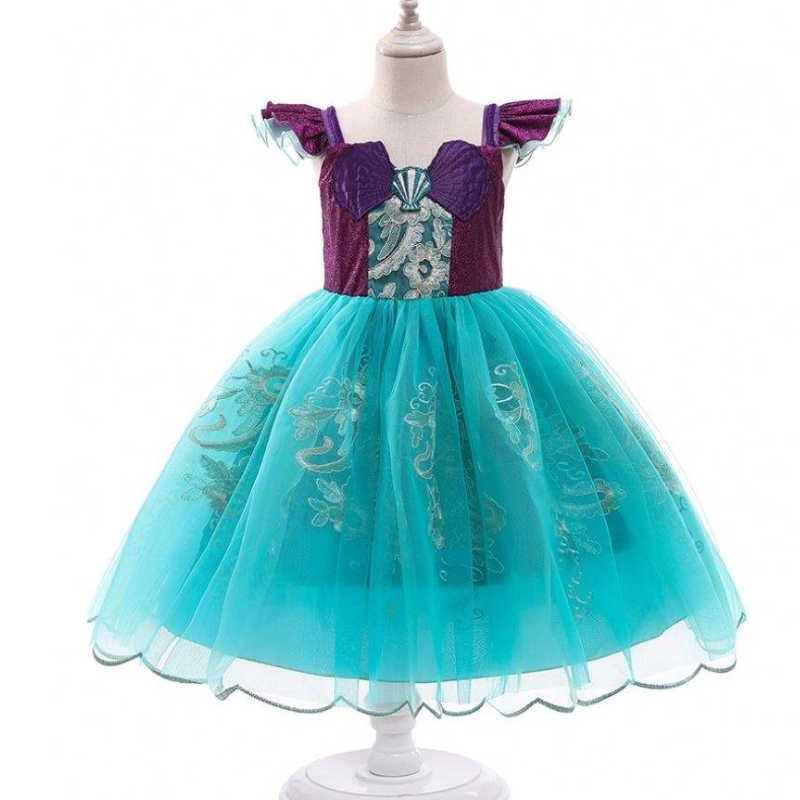 Baige Girls Mermaid Ariel Princess Dress costumi cosplay per la sirena per bambina vestito per bambini abbigliamento di Halloween