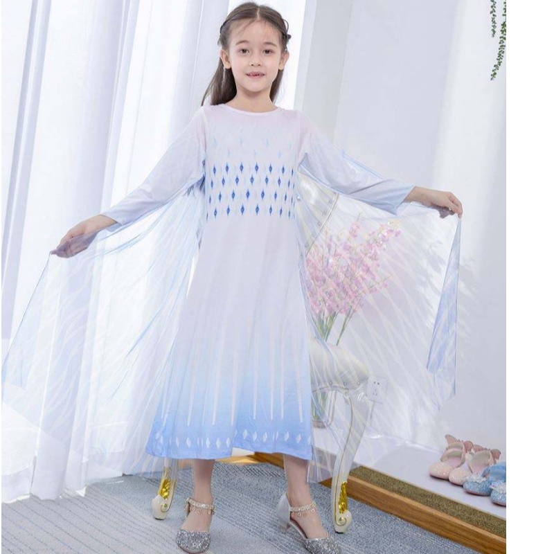 Baige White Princess Elsa Dress Girls Dresses Halloween Costumes for Kids TV&Movie costumi
