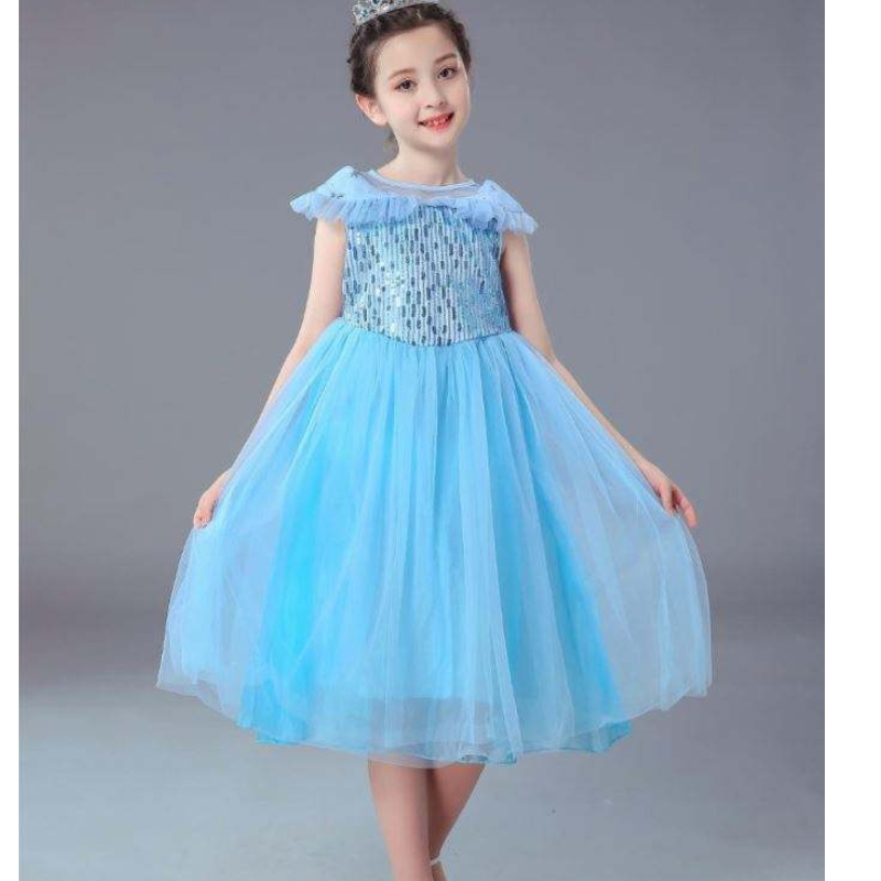 Nuovi bambini all\'ingrosso Abbigliamento Elsa Princess Dress Child costumi Abiti per ragazze