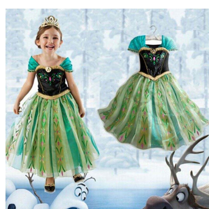 Elsa all\'ingrosso bambina festa indossare abiti da cosplay abito da principessa Disny bxlsxb