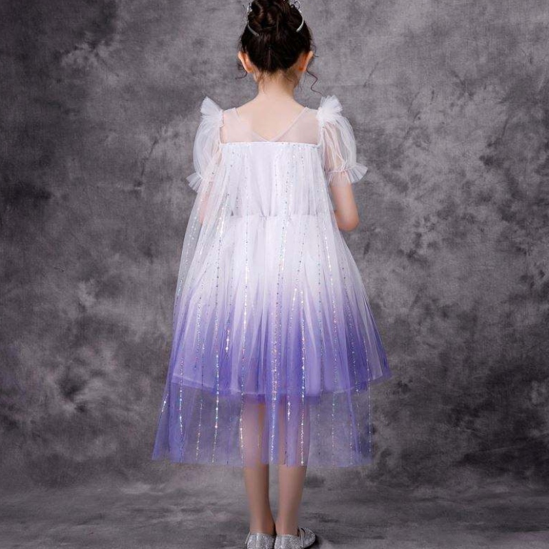 New Girl Elsa 2 Aisha White Dress Kids Kids Princess Girls Halloween Princess Abito Tutu Summer Birthing Birthday Abito da festa
