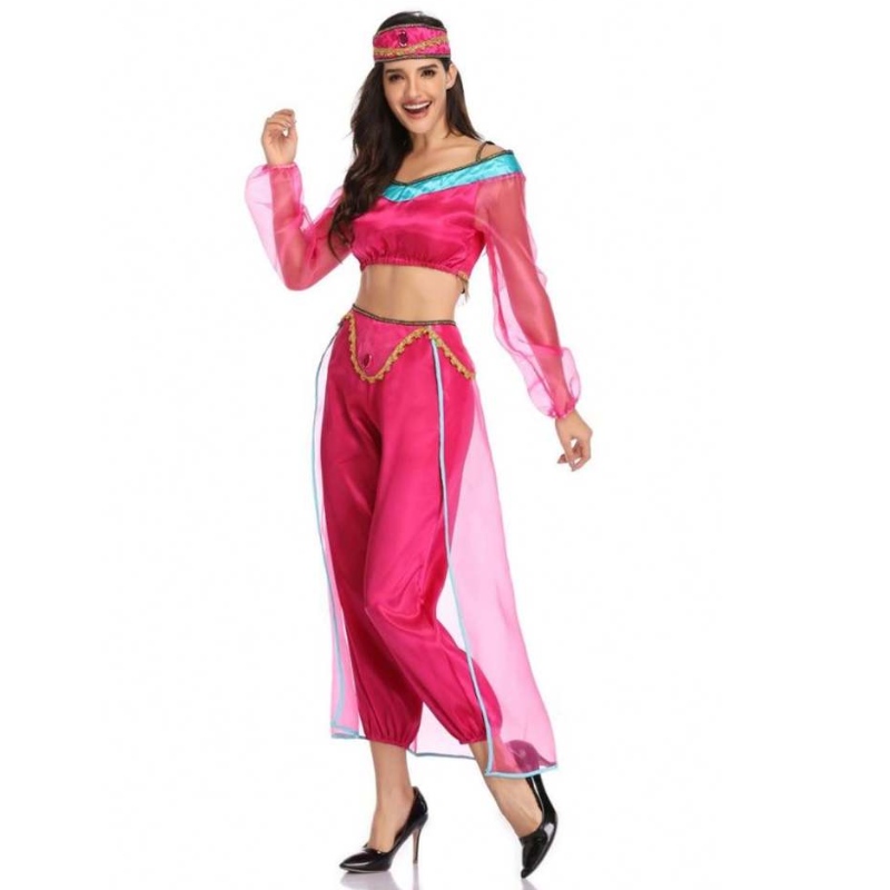 Donne sexy all\'ingrosso Sleeve lunga Araba India Jasmine Principessa Costume Halloween Faita Goddess Goddess Costume Cosplay