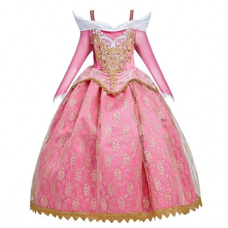 Girl Fancy Deluxe Sleeping Beauty Halloween Princess Costume Party Aurora Dress Up Kids Red Layered Christmas Pageant Abito da ballo