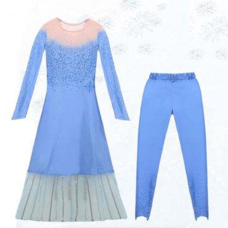 Girls Princess Dress Party Elsa Carnival Frozen 2 Elsa Anna Princess Fancy Dress Kids Costume