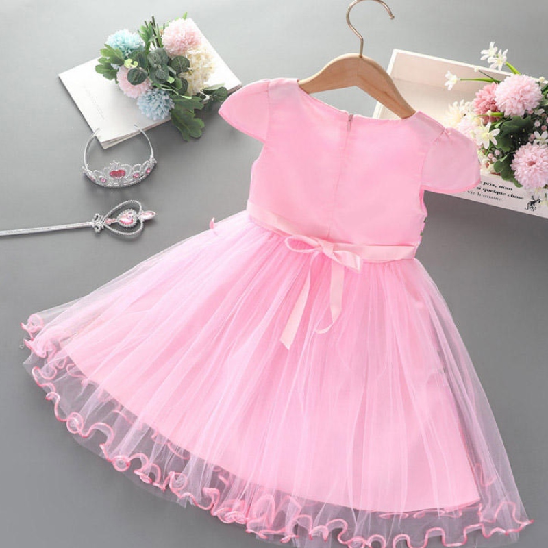 2-8 anni vestito per ragazze estatenuova principessa corta principessa elsa mesh gonna tutu abito da cosplay per la festa di compleanno