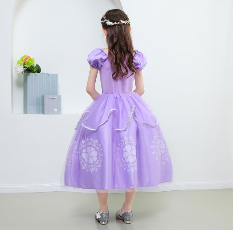Abito da principessa Sofia per ragazze per bambini cosplay abiti a strati per manica sfogol