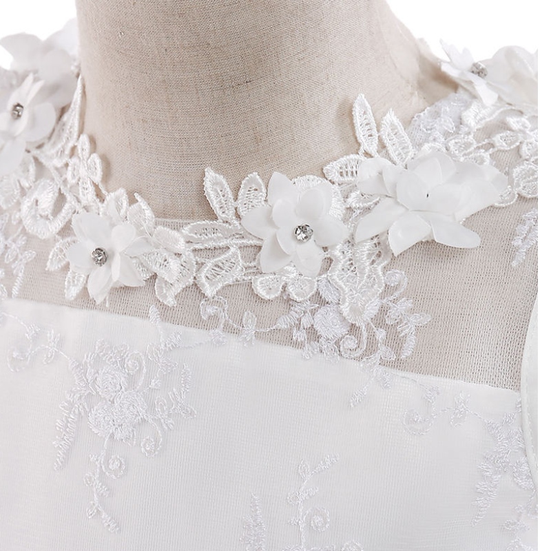 2022 Abito da ragazza Abito da festa Elegante White Bridesmaid Princess Kids Dresss for Girls Abbigliamento Abito da sposa per bambini 10 anni 12 anni