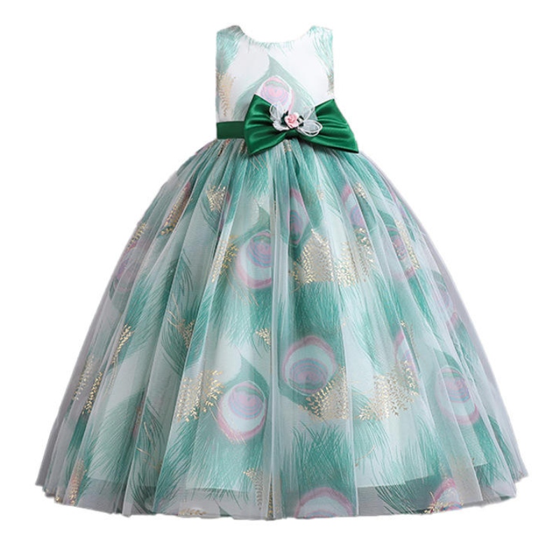 Princess Dress Kids Kids Formal Evening Wedding Party Costume per ragazze abiti da fiore di tulle di tulle abiti estivi