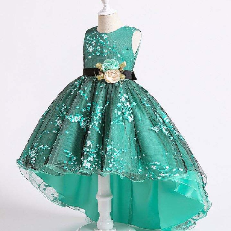 Baige Children Dress Girls Girl Wedding Abito da sposa Fronta Western Party Wear Princess Girl \\\\ \'s Abito 2153