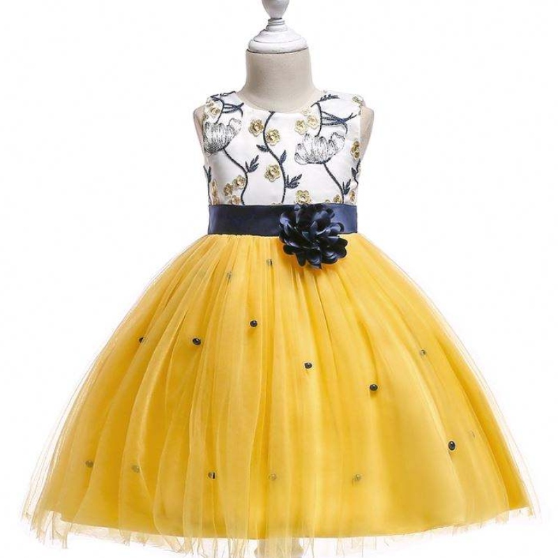 Bambina estate cotone senza maniche abiti floreali di Natale bambini abito da festa principessa L5022