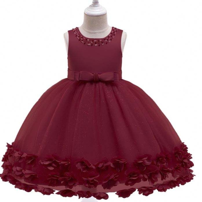 Baige Wholesale Princess Flower Dress Girls Girl Birthday Fare di matrimonio Costume Spot Baby Dresses