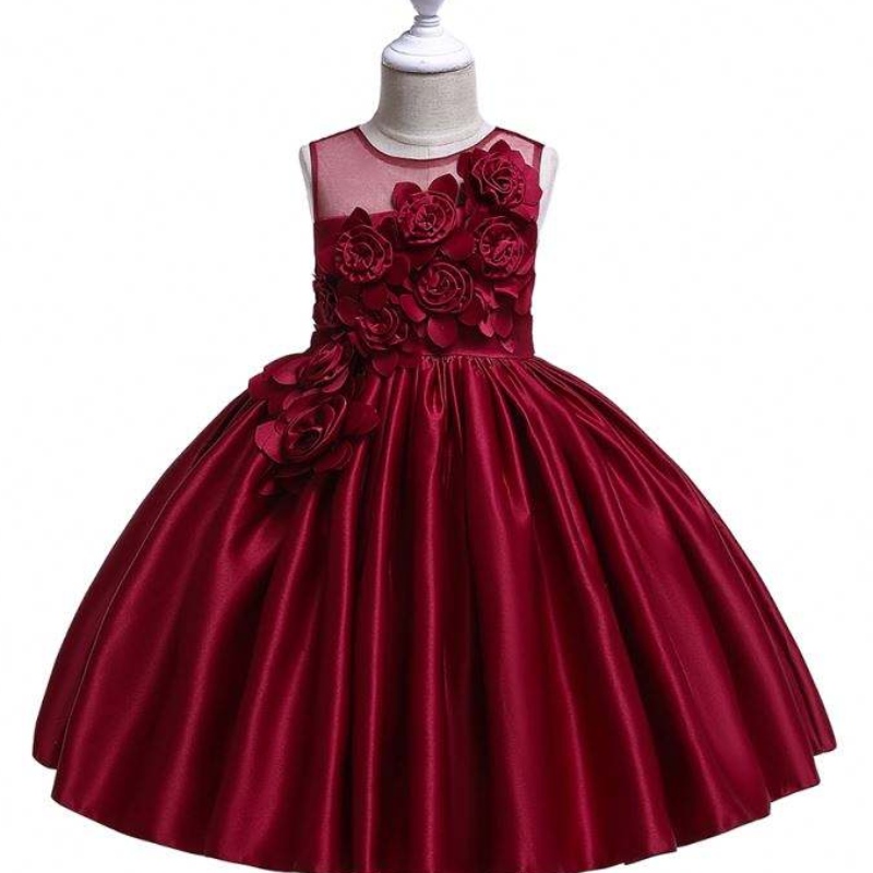 Abito da ballo all\'ingrosso da ballo da spalla Princess Flower Girl Fashion Birthday Party Dress L5068