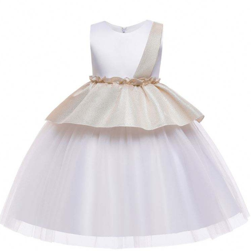 Abito a strati di baige abiti da sposa a colori verdi per bambini abiti da fiori