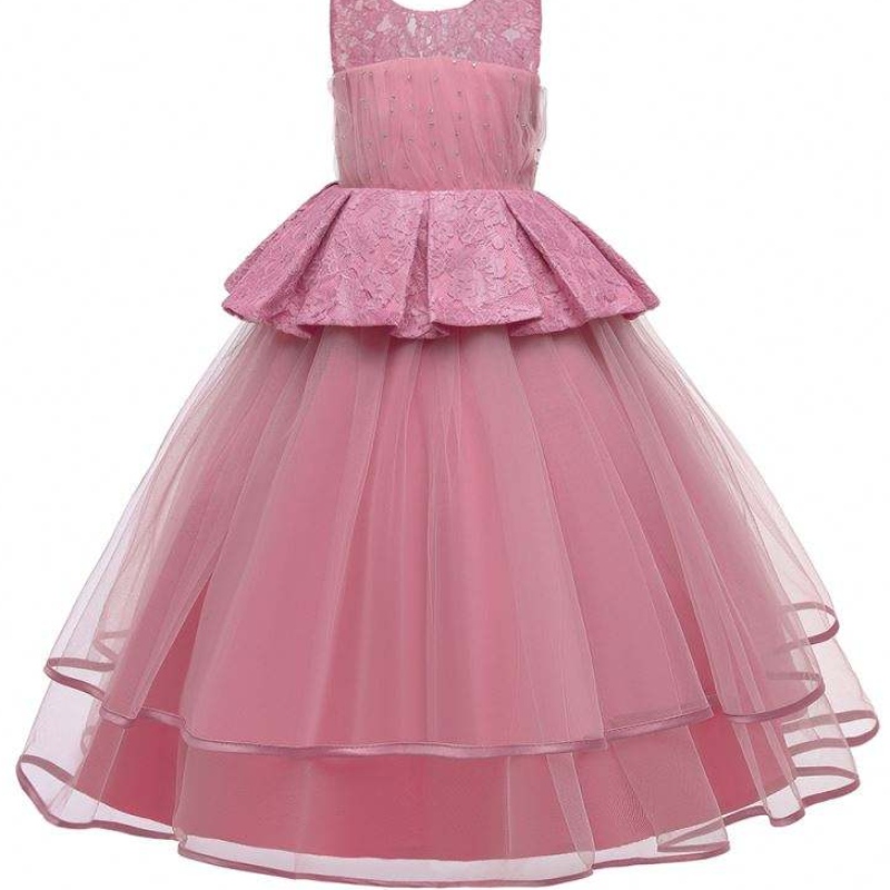 Baige Fancy Girls Dresses da festa in primavera ed estate Abbigliamento per bambini abiti da festa per bambini