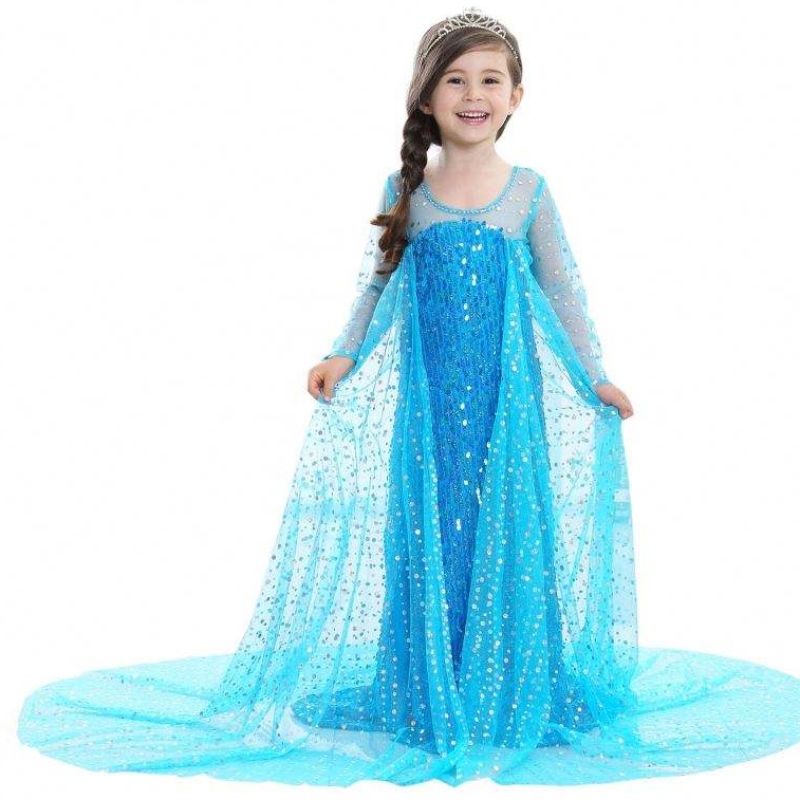 Abito TV fantasia di alta qualità&movie Abito bloccato Elsa Costume Birthday Party Costume Costume Anna White Children Dresses Girl Party Girl