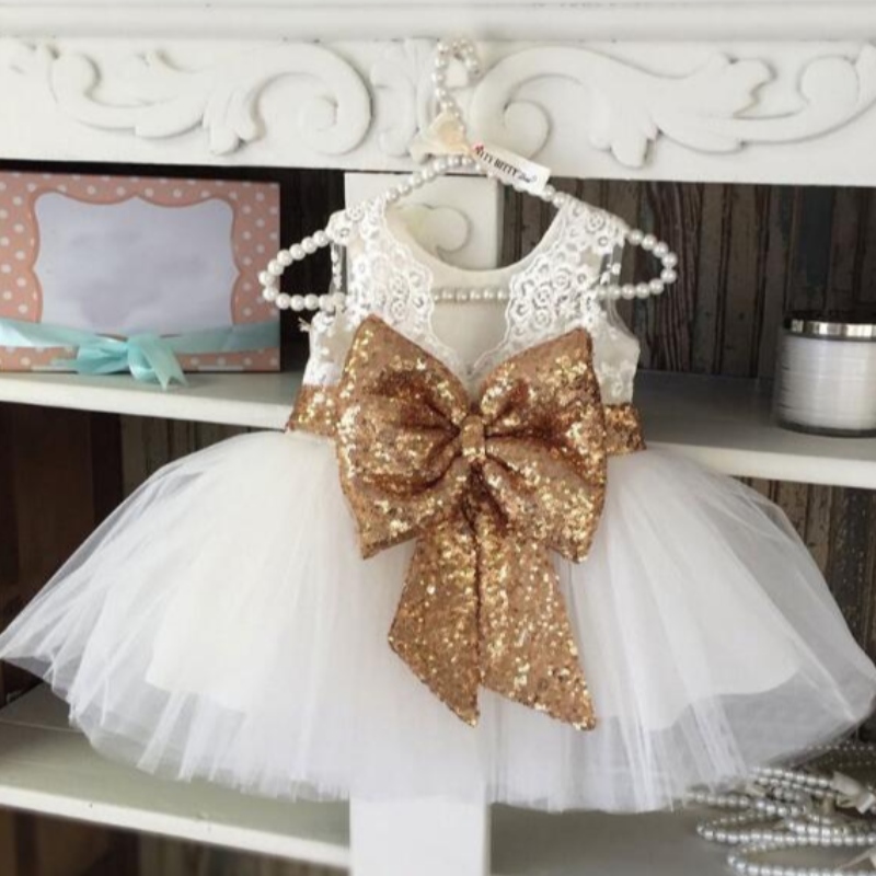 Baby Girl Dresses for Baby Kids 1 2 anni Abito da festa di compleanno per bambini abito da ballo elegante