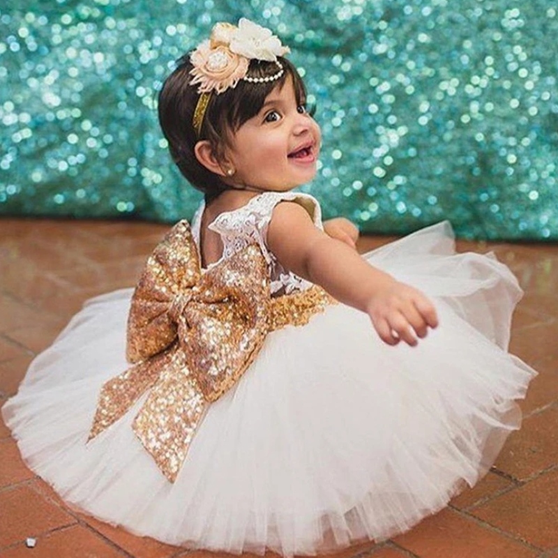 Baby Girl Dresses for Baby Kids 1 2 anni Abito da festa di compleanno per bambini abito da ballo elegante