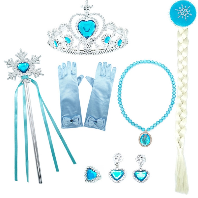 Girls Elsa che si veste con bambini in treno in pernaggio a maniche lunghe stampe aneve di Halloween Carnival Party Princess Costume