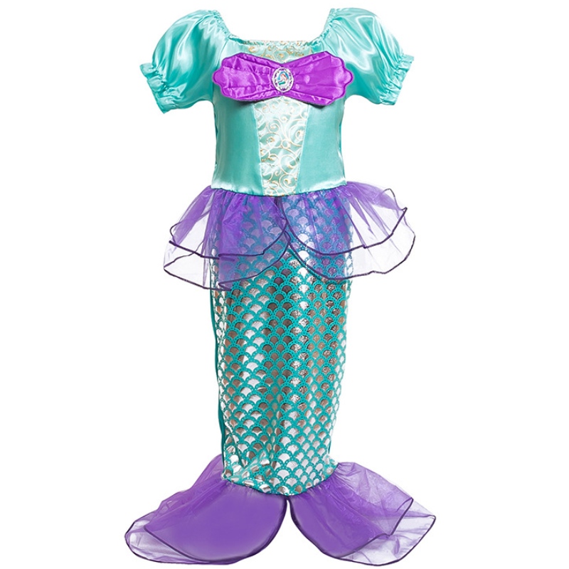 Ragazza piccola sirena principessa fantasia vestire costume costume abiti estivi per bambini abbigliamento per feste di compleanno di Halloween