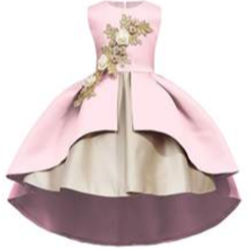 Kids Princess Stamped Flower Christmas Evening Girls Abiti da festa