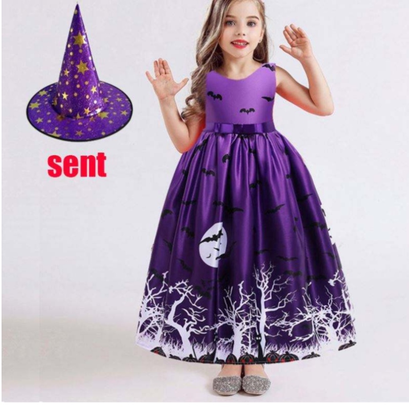 Vendita calda Halloween bambini costumi per bambina abiti corti 3-10 anni abbigliamento per bambini