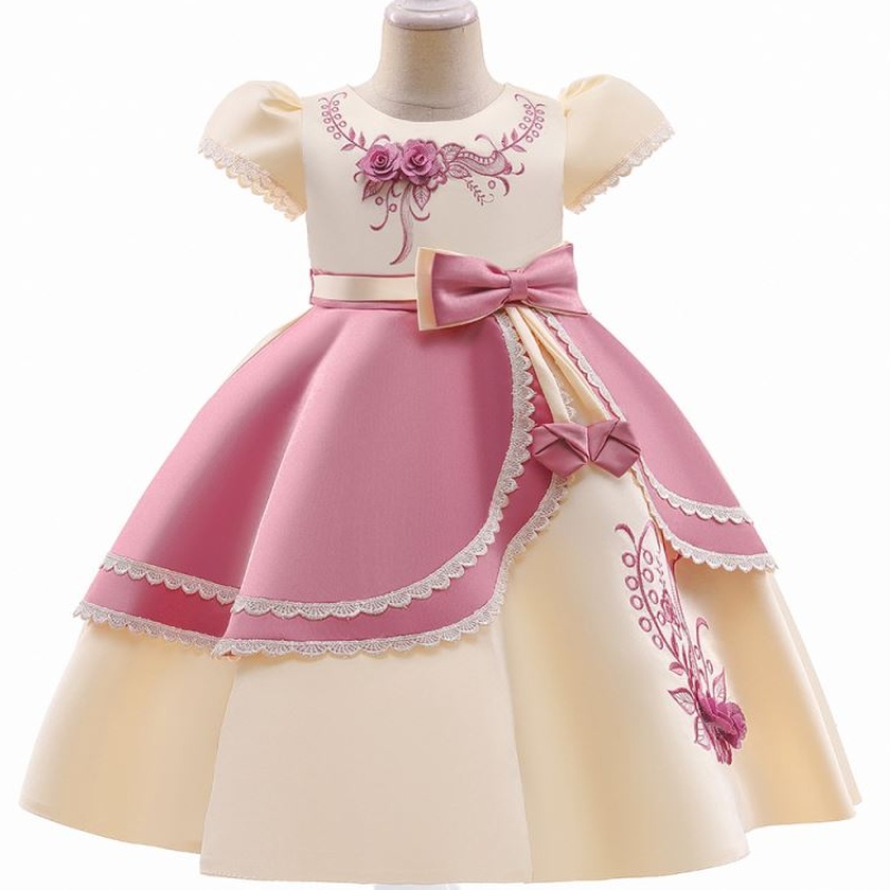 Baige European Style Girl Abito da sposa per bambini Adotti abiti da festa di compleanno adorabili 3-10 anni L5240