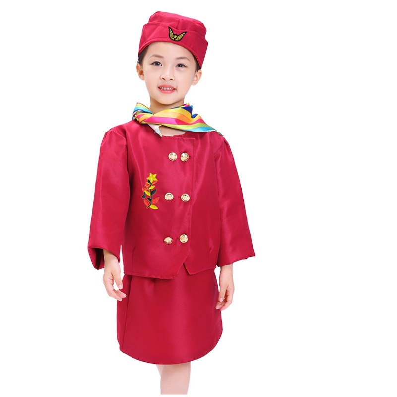 Ruolo dei bambini che gioca costumi costumi compagnia aerea hostess costume Dress up con accessori per bambini