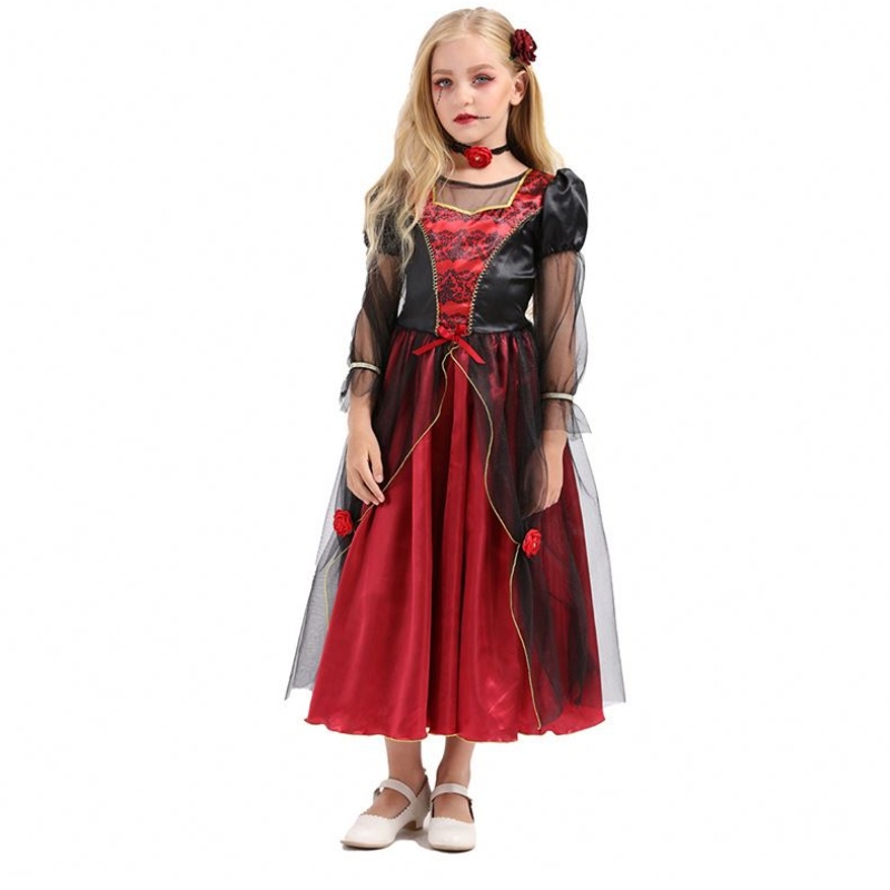 2022 Costume di Halloween di qualità per bambini Vampire Girl Cosplay Costume per 10-12Y HCVM-001