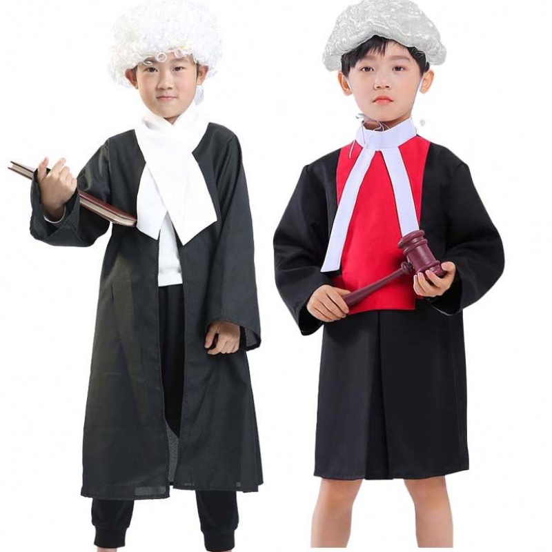 Halloween Kids Performance Cosplay Coats Kindergarten Occupazione Judge abiti da festa Abito da festa Bambini Costume HCBC-007