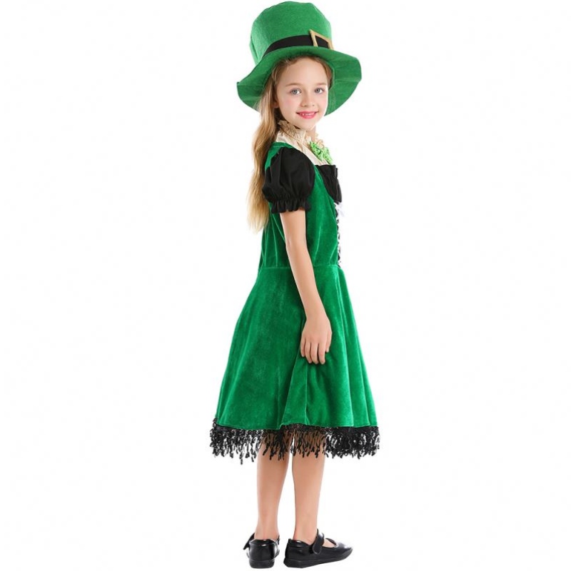 Bambini Elfo di alta qualità cosplay Fancy Party Dress Carnival Leprechaun St. Patrick \\\\ ’Day Halloween Cosplay Costume