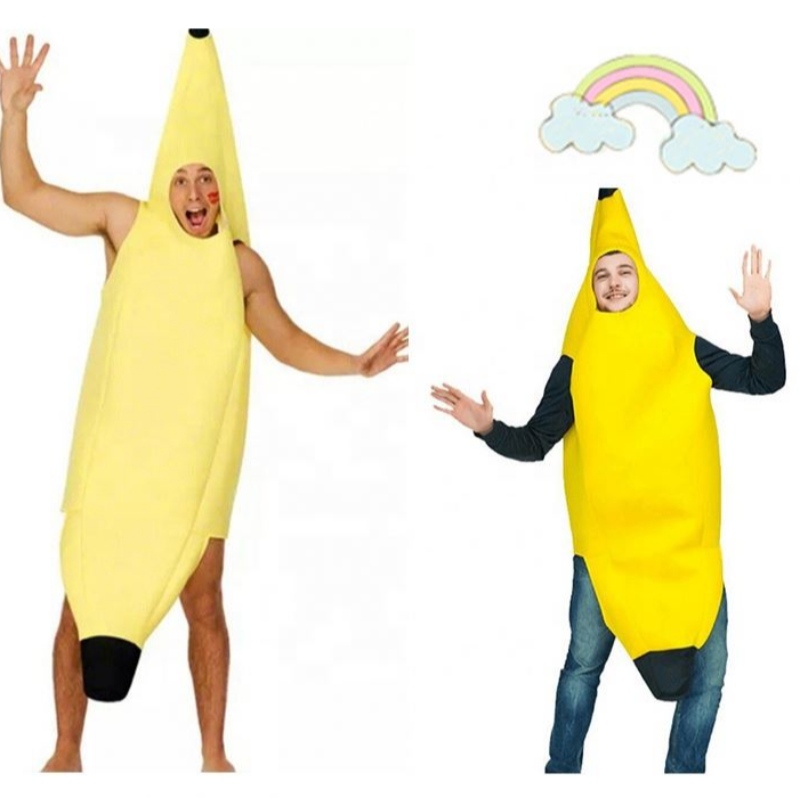 Creazioni di cosplay Costume da banana attraente Deluxe per adulti impostata per la festa di vestito di Halloween e il gioco di ruolo Banana unisex Costume