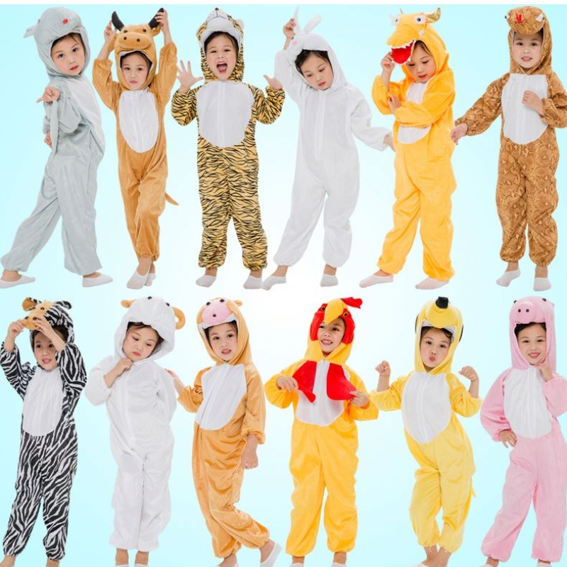 Costumi per bambini in costumi per bambini costume da abiti dinosauri Piggy rana coniglio tigre tigre mucca costume da performance