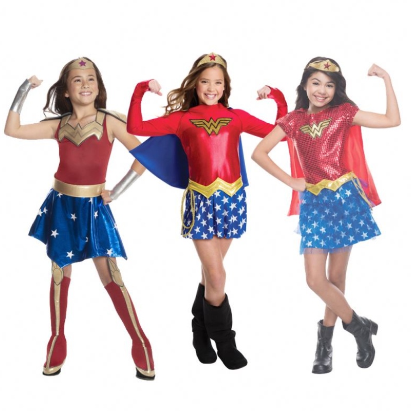 Bambini super cosplay costumi super girl abito abito superdonna super Halloween abiti