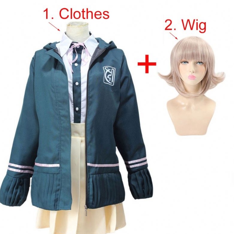 Studenti delle scuole superiori Anime Anime Danganronpa Nanami Chiaki Costume Costume Skirt a maniche lunghe Loli gonna loli