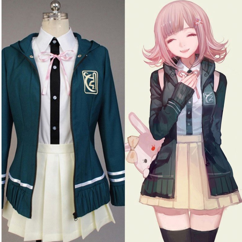 Studenti delle scuole superiori Anime Anime Danganronpa Nanami Chiaki Costume Costume Skirt a maniche lunghe Loli gonna loli