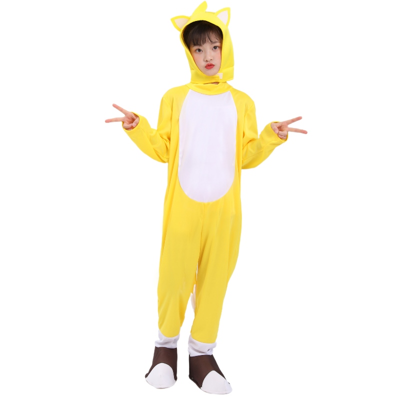 All\'ingrosso Halloween Yellow Fox Tarrs Supersonic Boy Costume Hedgehog Sonic Suits Cosplay Costume for Kids