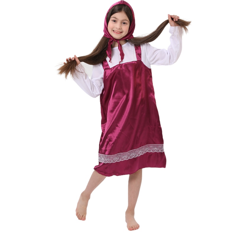 Vendita calda carina due pezzi piccoli abiti da cavalcata rossa costumi di Halloween per ragazze