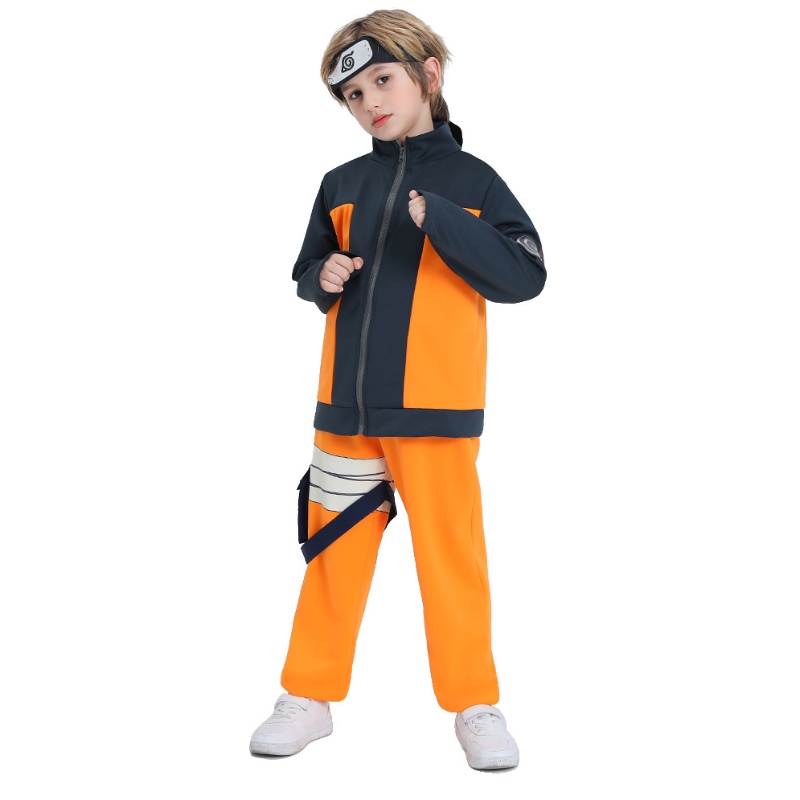 Pronto per spedire la spedizione veloce ragazzi ragazzi di Halloween Anime Uzumaki Cosplay Costume Zipper Up Jackets Pantaloni Set completo
